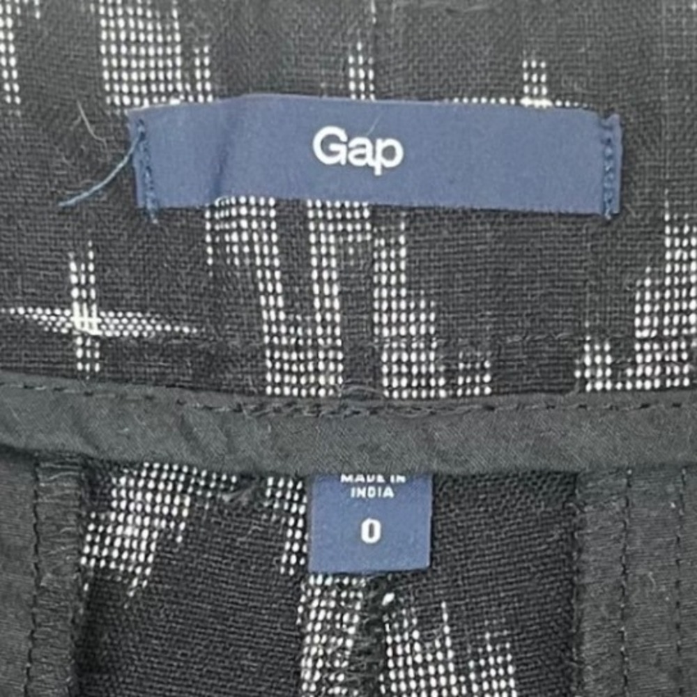 Gap 100% Cotton Ikat Shorts Womens Size 0 Black White Casual Summer Boho - Picture 3 of 9